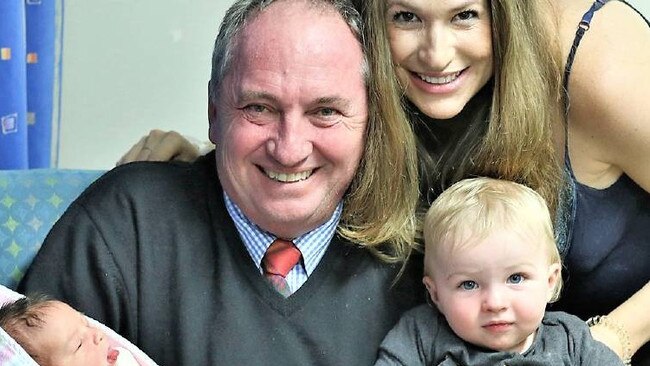 Barnaby Joyce with his partner Vicki Campion and their two sons, Thomas and Sebastian. Joyce also has four daughters from his previous marriage. Picture: supplied