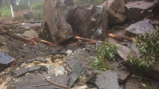 Tamborine Mountain Road at Mount Tamborine will be closed for a significant time. Picture: QLD Police