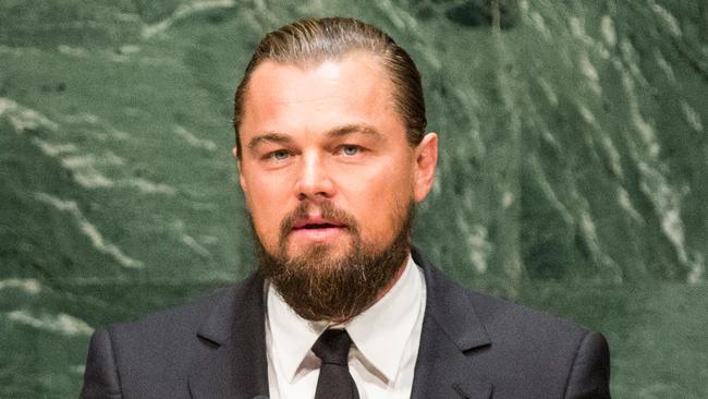 NEW YORK, NY - SEPTEMBER 23: Actor Leonardo DiCaprio speaks at the United Nations Climate Summit on September 23, 2014 in New York City. The summit, which is meeting one day before the UN General Assembly begins, is bringing together world leaders, scientists and activists looking to curb climate change. (Photo by Andrew Burton/Getty Images)