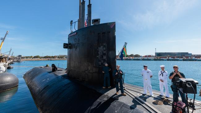 Crew members aboard the USS Asheville, a nuclear-powered fast attack submarine. Picture: NCA NewsWire / pool / Richard Wainwright