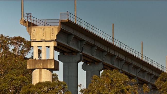 The partially built Dombarton to Maldon rail bridge. Picture: NSW Government