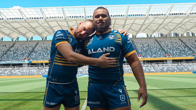 Clint Gutherson and Junior Paulo will share the captaincy at the Eels in 2022. Picture: Parramatta Eels