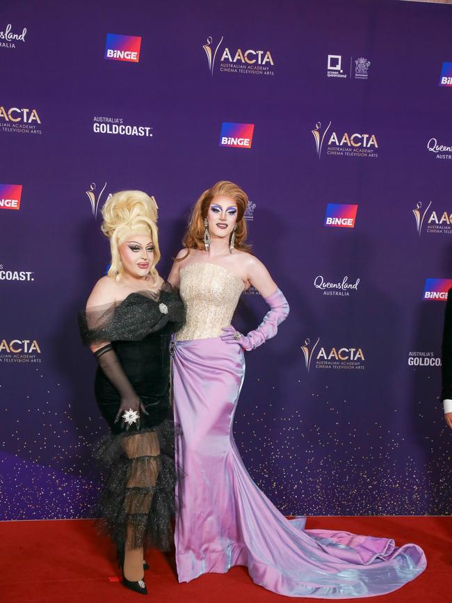 GOLD COAST AUSTRALIA - NewsWire Photos FEBRUARY 10, 2024: Mojean Ariya and MaryAm arrive on the Red Carpet at the 2024 Aacta Awards at HOTA on the Gold Coast. Picture: NCA NewsWire / Glenn Campbell