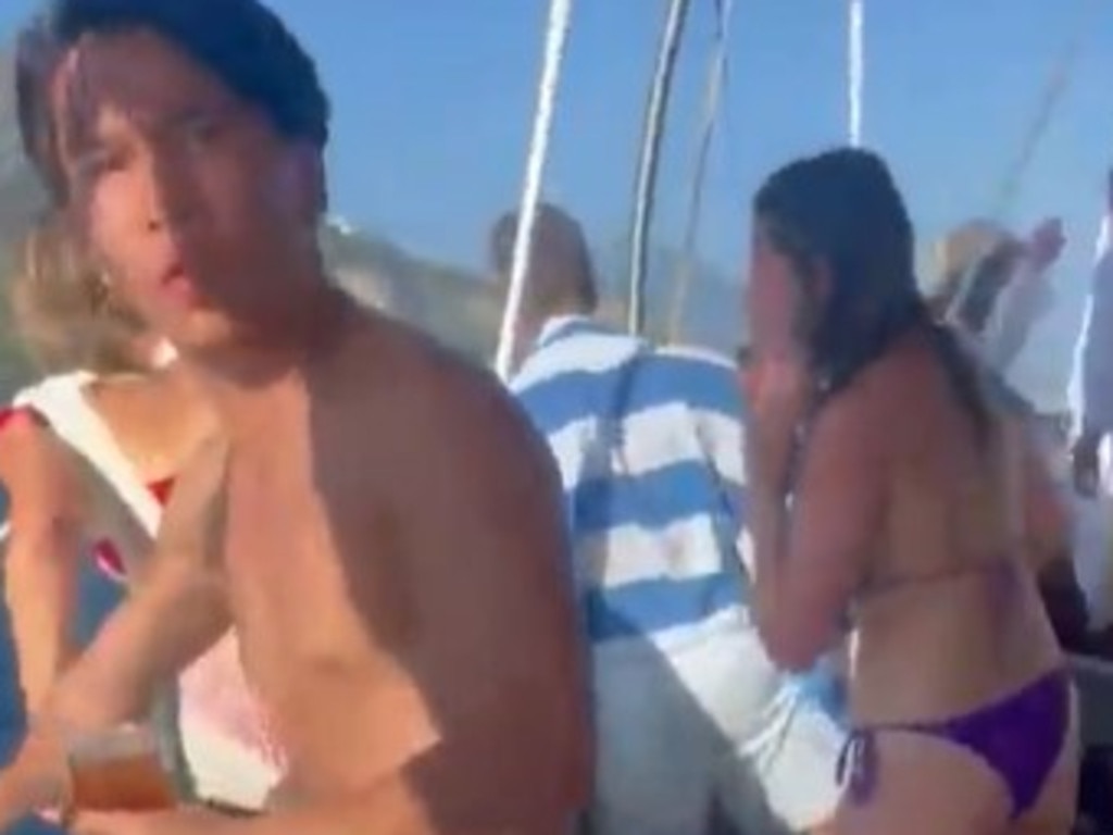 Footage shows shell-shocked wedding guests immediately after the fatal incident occurred. Picture: Supplied