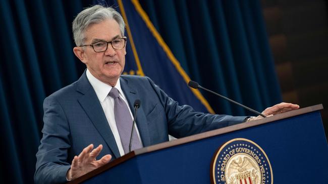 Jerome Powell outlines the US Fed’s rate cut in Washington DC on Tuesday Picture: AFP