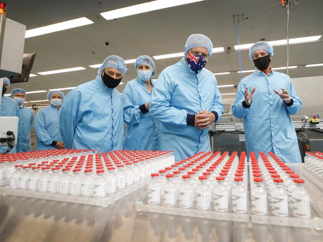 Australia continues to manufacture one million doses of AstraZeneca per week despite already having excess supplies. Picture: David Caird POOL IMAGES