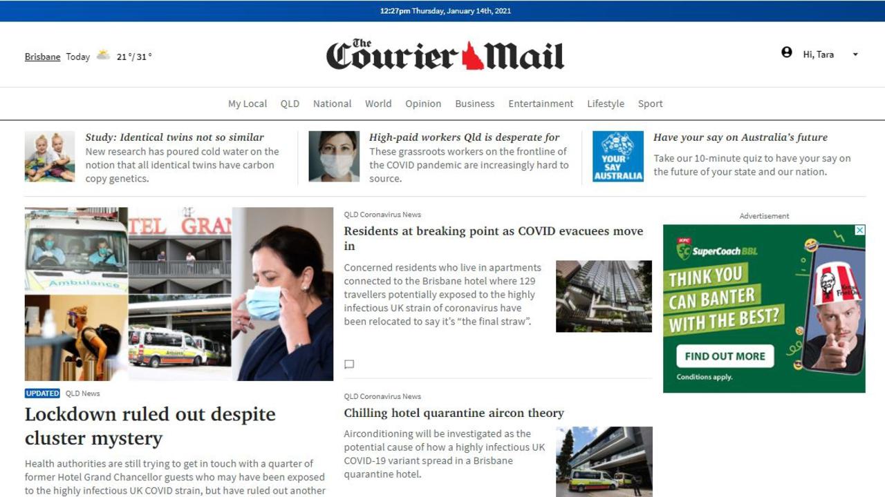 Activating your access to the Courier-Mail means you will always be up to date on the latest news – local, state, national and international.