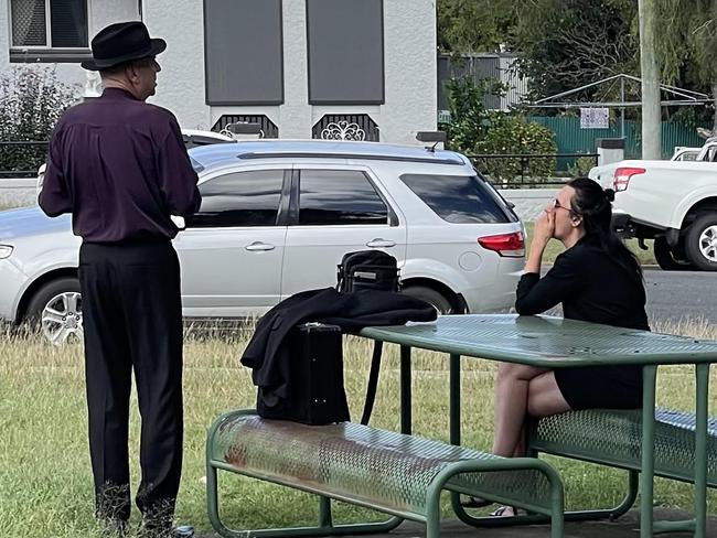 Twyla Tamika Robbins with her lawyer Colin Murray at Murgon Magistrates Court.