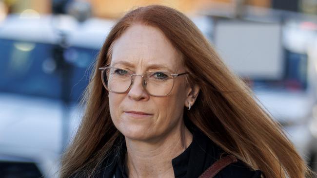 Public health adviser Sally Ann Atkinson leaves court after giving evidence. Picture: David Geraghty