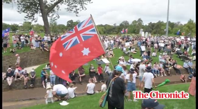 Anti-vaccine mandate rally in Toowoomba