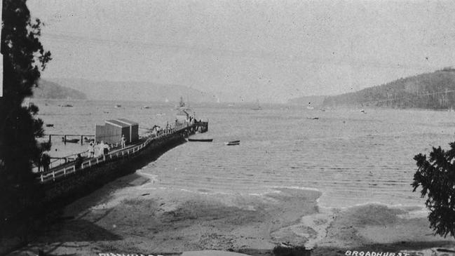 Bayview Wharf, with the pool and dressing sheds on the western side. Picture State Library of NSW