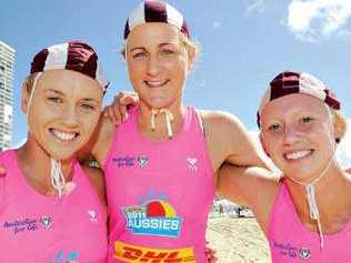 Mooloolaba’s Allira Richardson, Alicia Marriott and Maddie Rose. Picture: Harvpixcomharvie Allison