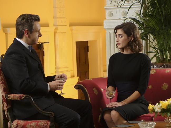 Erotic tension ... Michael Sheen as Dr. William Masters and Lizzy Caplan as Virginia Johnson in Masters of Sex. Picture: Supplied