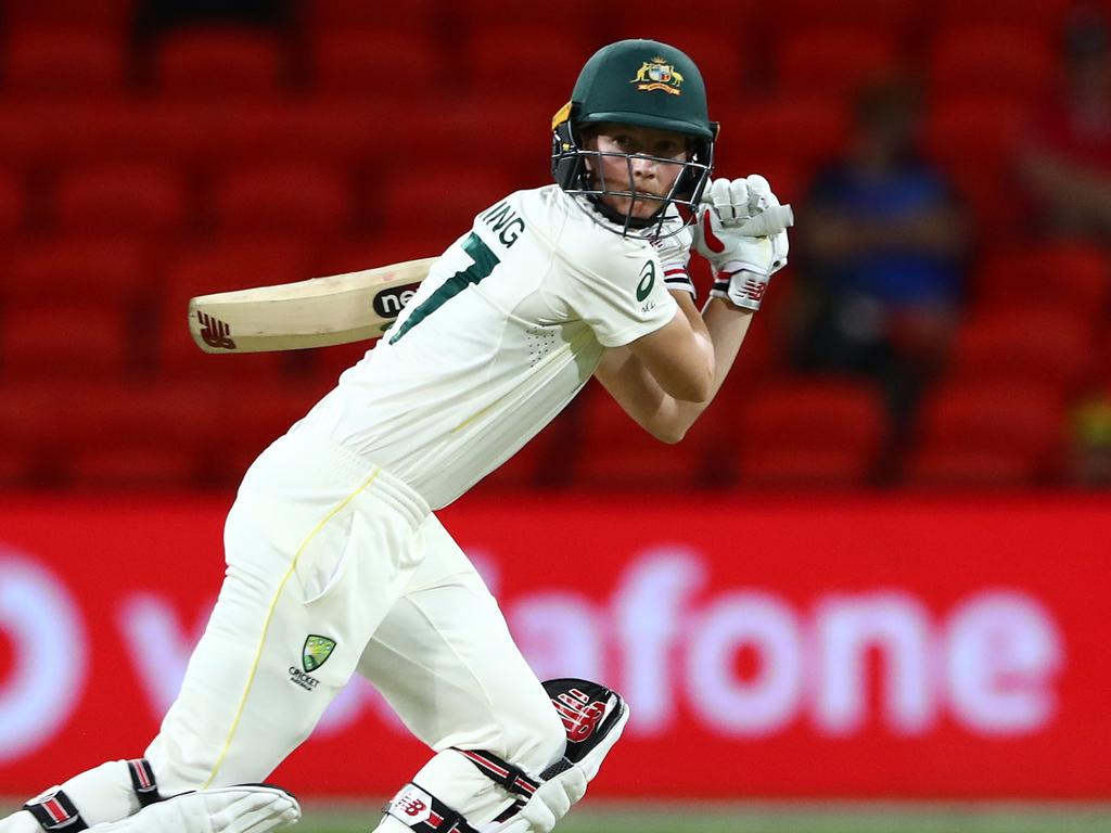 GOLD COAST, AUSTRALIA - OCTOBER 02: Meg Lanning of Australia bats during day three of the Women's International Test match between Australia and India at Metricon Stadium on October 02, 2021 in Gold Coast, Australia. (Photo by Chris Hyde/Getty Images)