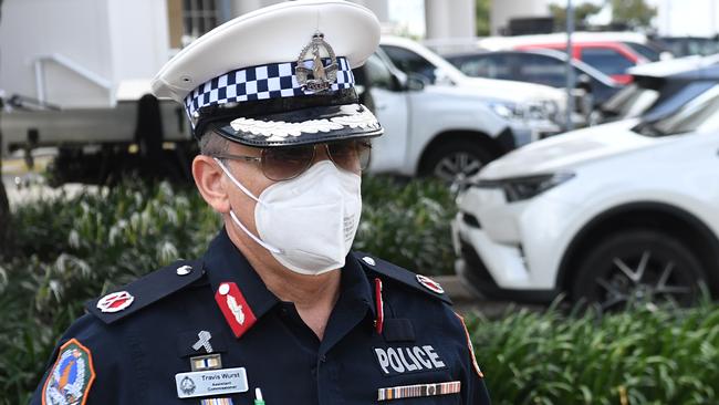 NT Police Assistant Commissioner Travis Wurst arrives at the court in Darwin on Thursday. Picture: (A)manda Parkinson