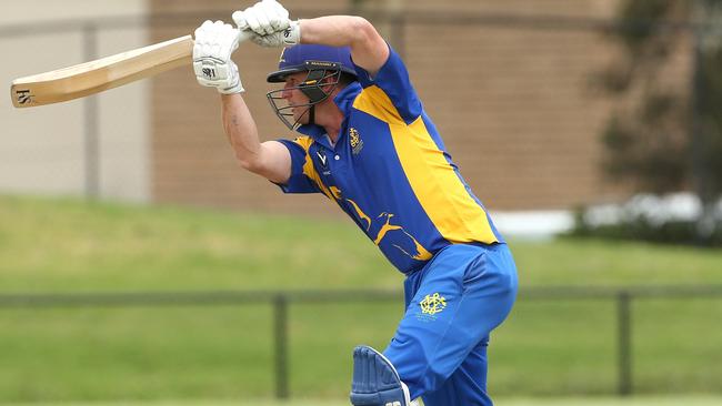 Williamstown captain-coach Brent McMinn is one of the VSDCA’s leading batsmen. Picture: Hamish Blair