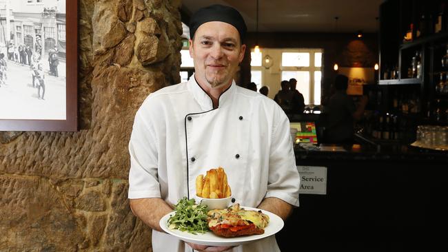 Chef Tony Gamble is pictured with the dish. Picture: MATT THOMPSON