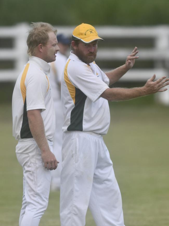 TOP TWO: Shannon Connor and his captain Nathan Blanch helped put GDSC Easts/Westlawn Crown Hotel in a commanding position on the first day of the GDSC Premier League last round fixture against Ulmarra Hotel Tucabia Copmanhurst at Ulmarra Showground on Saturday, 6th March, 2021. Photo Adam Hourigan / The Daily Examiner