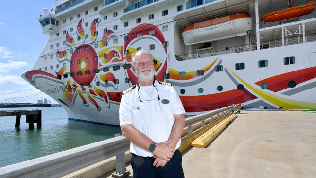 Norwegian Sun captain Ronny Borg - who’s actually Swedish, flew into Australian two days ago to start his contract on the ship. “I think I have the best job in the world,” Mr Borg said. Picture: Evan Morgan