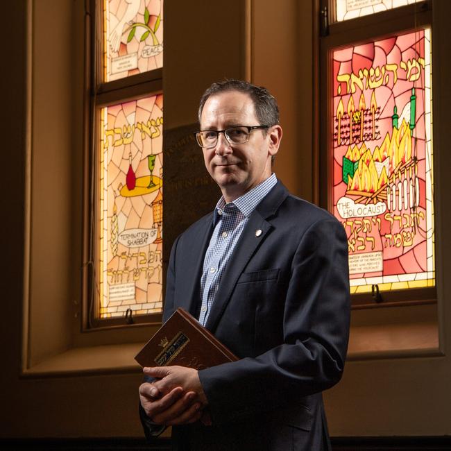 Jason Steinberg at the Queensland Holocaust Museum in Brisbane. Picture: Brad Fleet