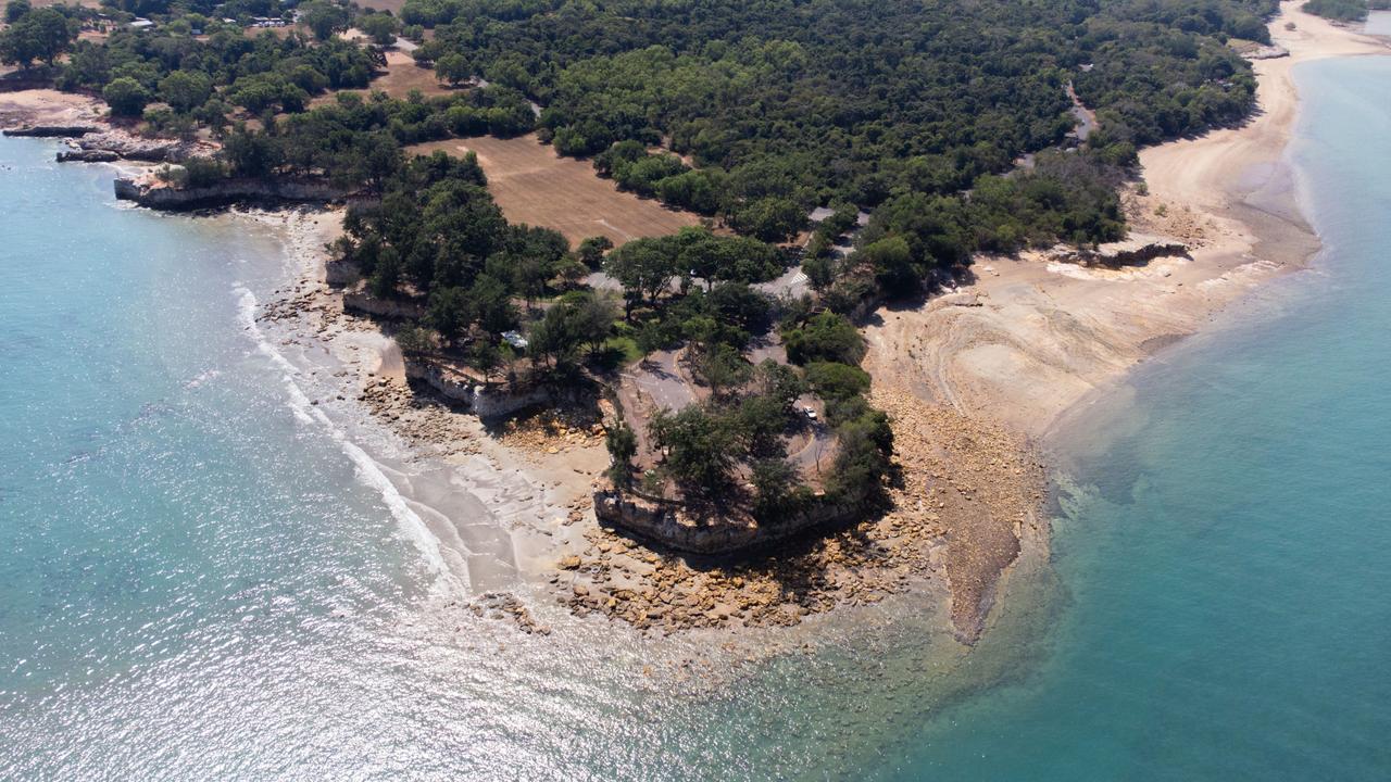 An aerial shot of Dudley Point at East Point, Darwin, where a proposed fishing jetty could be installed. Picture: Supplied.