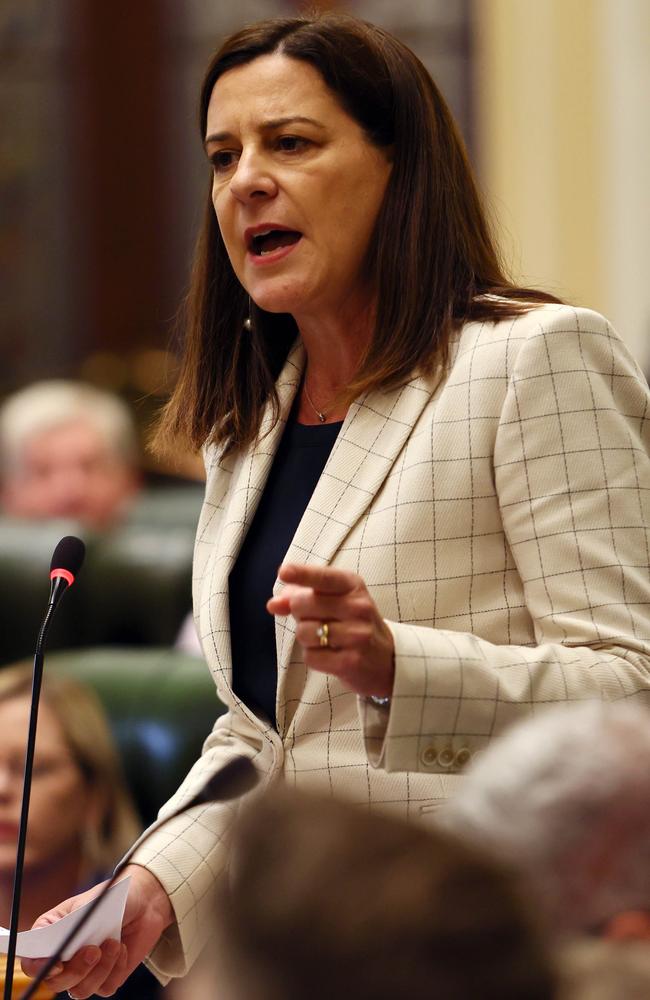 Attorney-General Deb Frecklington in Parliament on Thursday. The Crisafulli Government has appointed forensic biologist Dr Kirsty Wright to undertake a review of Queensland’s DNA testing operations. Picture: Supplied