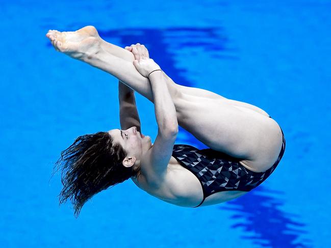 BUDAPEST, HUNGARY - JULY 14:  Maddison Keeney of Australia competes during the Womens 1M Springboard Diving, preliminary round on day one of the Budapest 2017 FINA World Championships on July 14, 2017 in Budapest, Hungary.  (Photo by Laurence Griffiths/Getty Images)