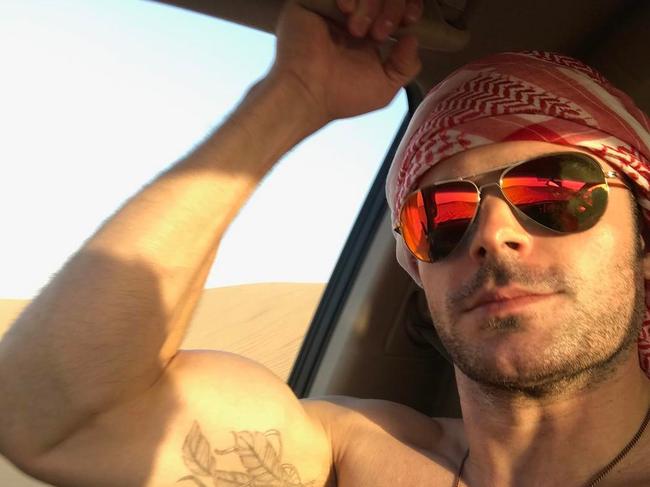 A buff Zac Efron sends fans crazy from Dubai. Picture: Zac Efron/Instagram