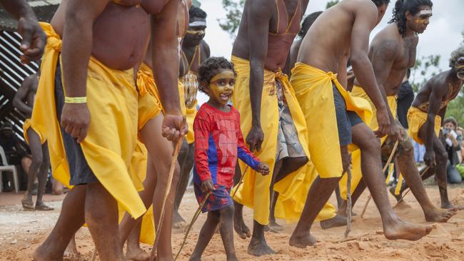 Sean Yunupingu at the 2016 Garma festival. Picture: Melanie Faith Dove