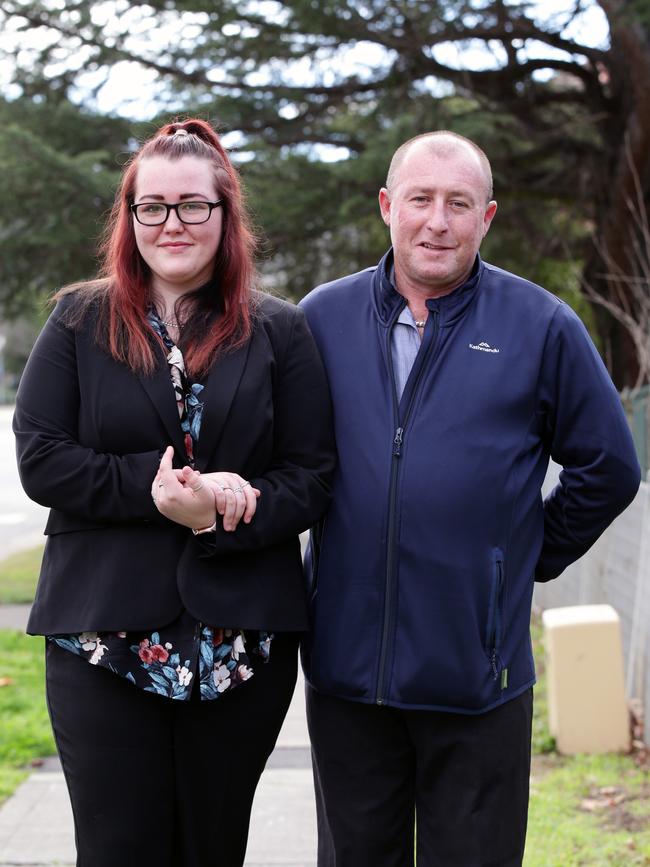 Bradley Victory and daughter Casey Victory outside Picton Local Court. Picture: Jonathan Ng