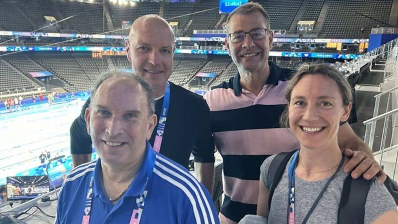 Axed commentator Bob Ballard (bottom left) alongside fellow Eurosport commentators. Picture: Supplied