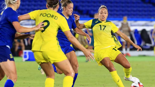 Kyah Simon in action at the 2020 Tokyo Olympics. Picture: Adam Head