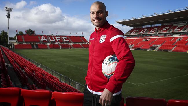 James Troisi after returning home to sign for Adelaide United. Picture: Sarah Reed