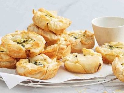 Spinach and three-cheese filo.