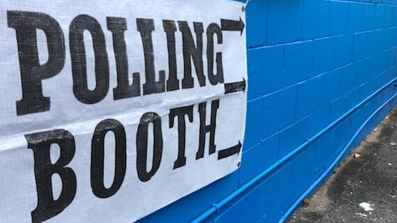 Signs up outside the Southport prepoll booth on the Gold Coast, Monday October 19.  PREPOLL GENERIC, ELECTION GENERIC