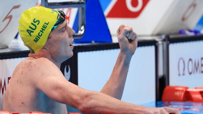 Jake Michel used his 2m frame to great effect in the 100m Breaststroke – SB14 Final.