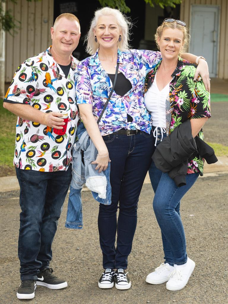 At Meatstock are (from left) Jason Naumann, Kylie Naumann and Sarah Cox at Toowoomba Showgrounds, Saturday, April 9, 2022. Picture: Kevin Farmer