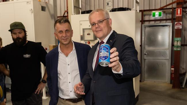 Prime Minister Scott Morrison in the seat of Gilmore. Picture: Jason Edwards