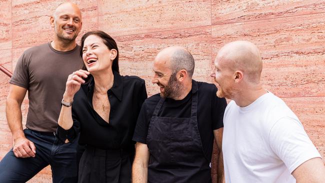 The Liquid &amp; Larder’s team: executive chef, Pip Pratt, group bars manager Ben Ingall, group sommelier Kyle Poole, and food and beverage manager Megan Moloney. Picture: Suppled