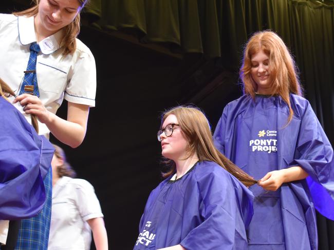 Year 12 students at Loreto College 'Rocked the Chop' for the Cancer Council's Ponytail Project.
