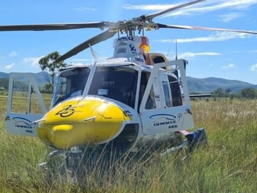 Emergency services have rushed to a Central Queensland mine site where a worker suffered a head injury. Picture: RACQ CQ Rescue