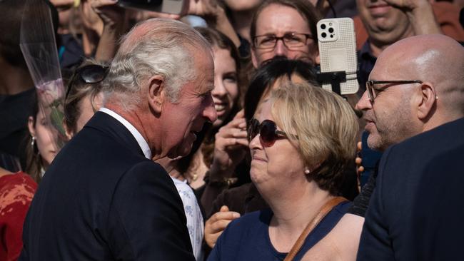 King Charles III comforted the crowds. (Photo by Carl Court/Getty Images)