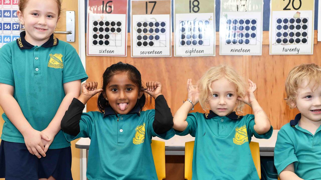 My First Year: Kingaroy State School Prep B, Kelsie, Reeya, Eloise, Mason, Lincoln. Picture: Patrick Woods.