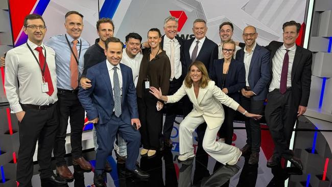 The Seven Network’s 2025 election night team, with Ray Kuka (second from right), and Anthony De Ceglie (far right) Picture: Instagram
