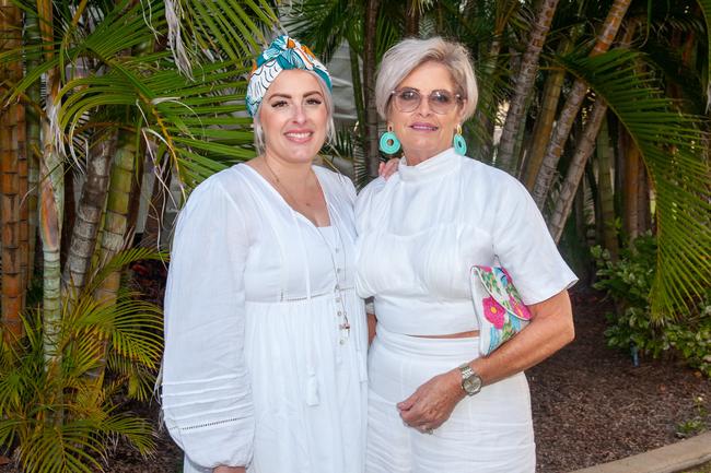 Casey Kelland and Karen O'Neill at Mantra Mackay for a Touch of Teal Soiree Trudy Crowley Foundation fundraising event 2022 Picture: Michaela Harlow