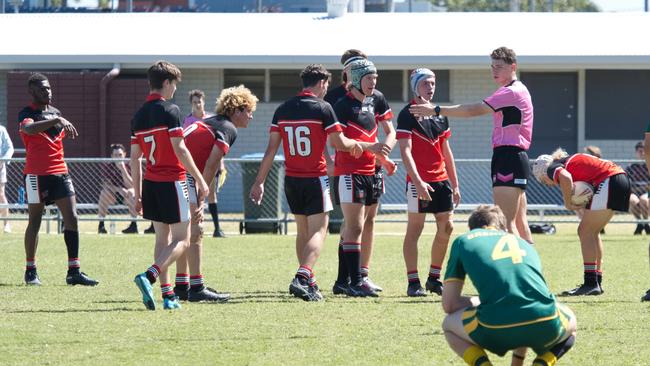 Ignatius Park College and Kirwan State High School teams take on St Brendanâ€™s College Yeppoon teams in Queensland state rugby league semi finals at Mackay on Wednesday, August 24, 2022.