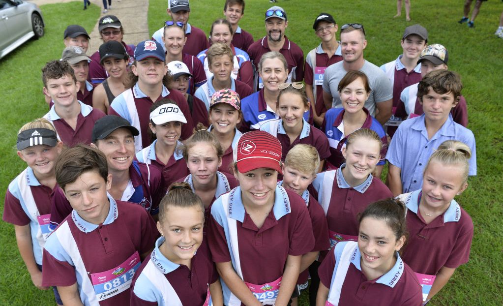 Oakey State High School students and staff in the 4km event of Peak2Park 2018, Sunday, March 4, 2018. Picture: Kevin Farmer