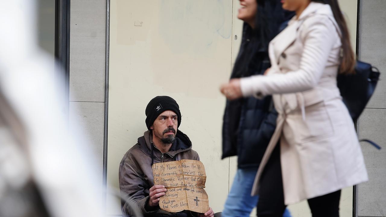 There was a 6.9 per cent decrease in people living in improvised dwellings, tents or sleeping out on the street. Picture: NCA NewsWire / Luis Enrique Ascui