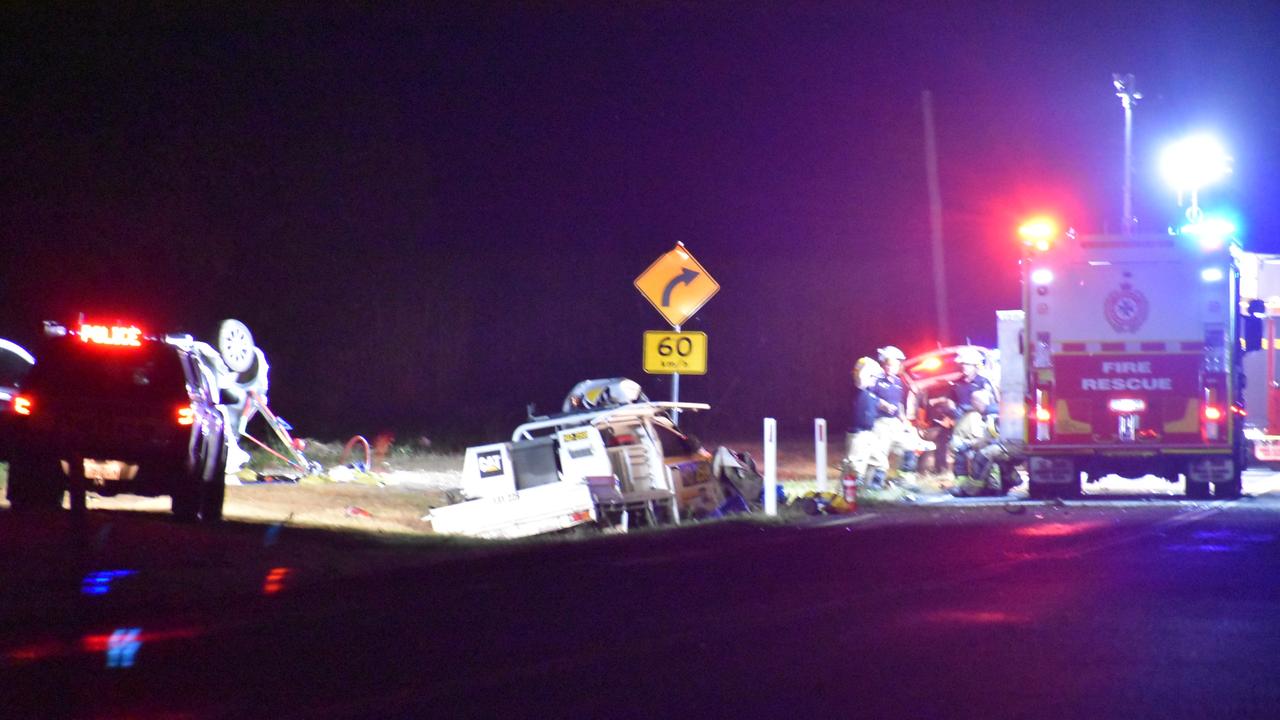 The crash scene on Eton Homebush Rd in which mother-of-two Tamara Boland died on October 6, 2020. Picture: Tara Miko