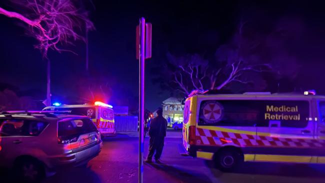 Police and paramedics at the scene on Friday night. Picture: Supplied